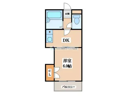 ロイヤルシャトー瓢箪山(1K/4階)の間取り写真
