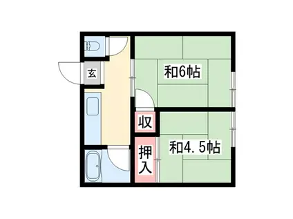 田中荘(2K/2階)の間取り写真