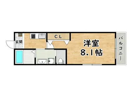 リアコート塚本(1K/2階)の間取り写真