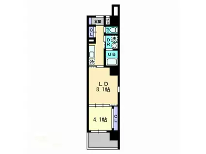 リンヒナーノH(1LDK/6階)の間取り写真