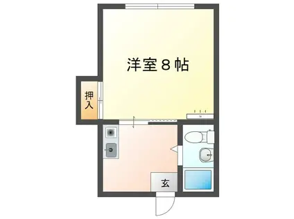 マンション新生(1K/2階)の間取り写真