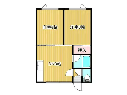 広明パークハイツ(2DK/2階)の間取り写真