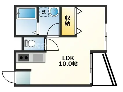 センチュリー21立野A・B(ワンルーム/2階)の間取り写真