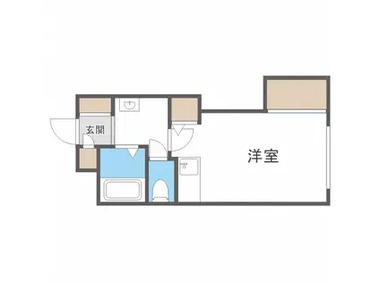 ソフトタウン大谷地(ワンルーム/1階)の間取り写真