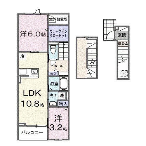 ヒカルサ西大宮(2LDK/3階)の間取り写真