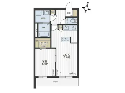 ハイスクエア元町(1LDK/1階)の間取り写真