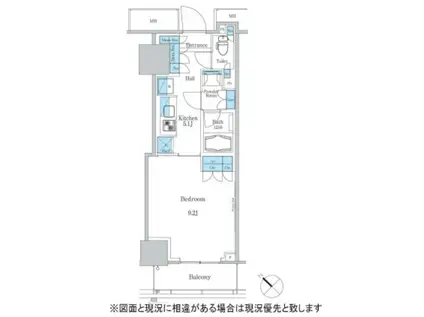 パークアクシス滝野川ラ ブリーズ(1K/2階)の間取り写真