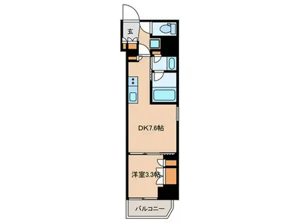 クレストコート新宿山吹(1DK/5階)の間取り写真