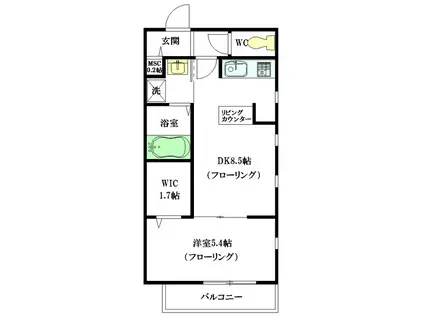 ヘーベルメゾン高円寺(1LDK/2階)の間取り写真