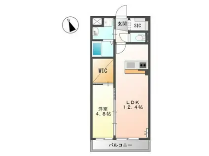 メルヴェーユ川内(1LDK/2階)の間取り写真