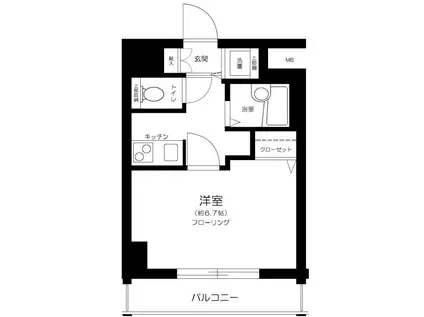 ドルチェ月島・弐番館(1K/3階)の間取り写真