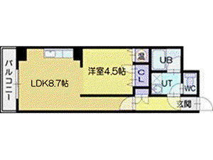 サンシルクブルー(1LDK/5階)の間取り写真