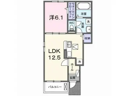 サンライズヒルズII(1LDK/1階)の間取り写真