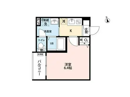 VARME黄金(1K/1階)の間取り写真