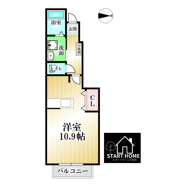 ＪＲ徳島線 鮎喰駅 徒歩11分 2階建 築16年(ワンルーム/1階)の間取り写真