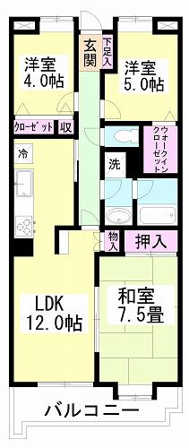 ライオンズマンション津田沼前原(3LDK/5階)の間取り写真