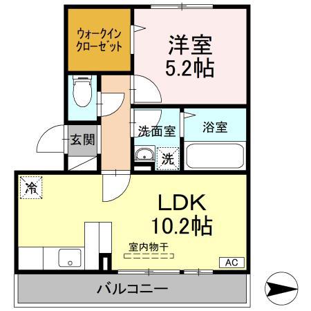桜 サライ(1LDK/2階)の間取り写真
