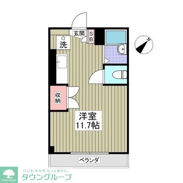 フェリオ毛呂山(ワンルーム/5階)の間取り写真