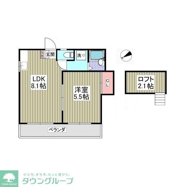 リブレス東浦和II(1K/2階)の間取り写真