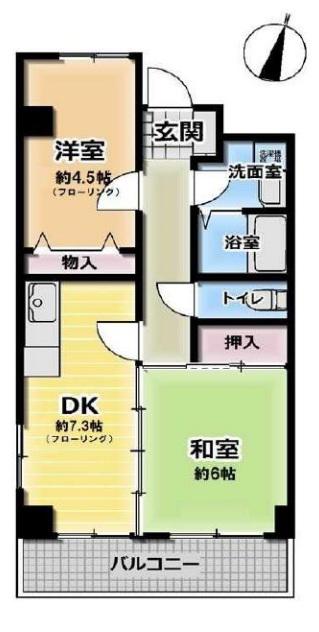 ドリームハイツ南林間(2DK/2階)の間取り写真