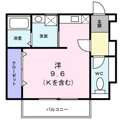 アン・ミュール(ワンルーム/1階)の間取り写真