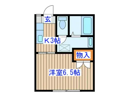 パティオMIU(1K/2階)の間取り写真