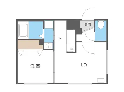 シティレジデンス北6条(1LDK/4階)の間取り写真