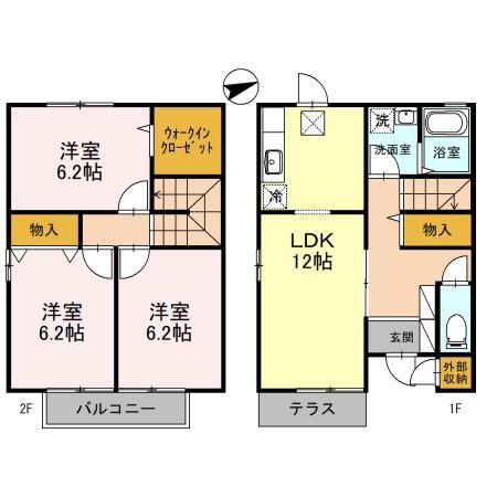 コアロード(3LDK/1階)の間取り写真