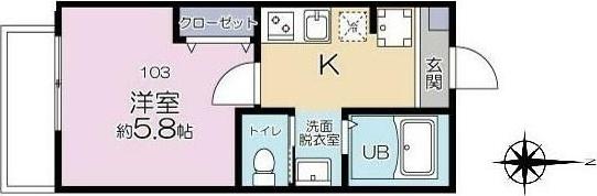 グランシャリオ日進(1K/1階)の間取り写真