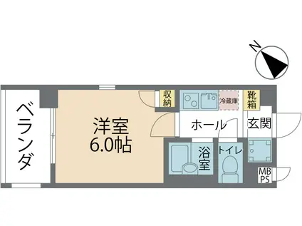 CHENON SKII(1K/3階)の間取り写真