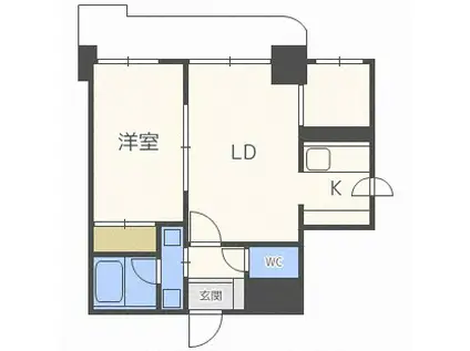 トミイビルNO39(1LDK/8階)の間取り写真