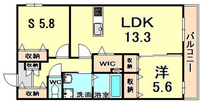 リゼ西宮仁川(1SLDK/3階)の間取り写真