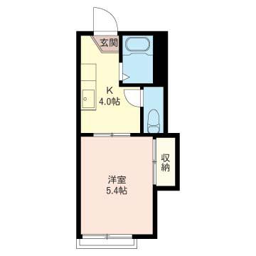 ベルハイツ(1K/2階)の間取り写真