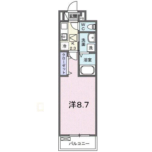 エルマーノT2(1K/1階)の間取り写真