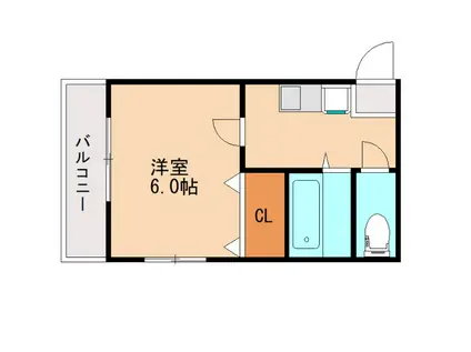 リバーヒルズ(1K/2階)の間取り写真