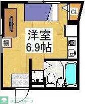 リバーサイド久米川(ワンルーム/3階)の間取り写真