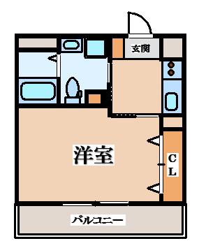 RITZSQUARESTREAMI(1K/2階)の間取り写真