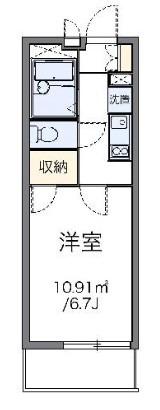 レオパレスリバティハイム(1K/2階)の間取り写真