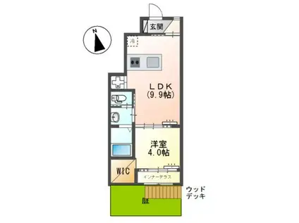アパートメント小浜 A(1LDK/1階)の間取り写真