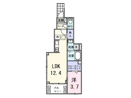 2025 ラ・リッシュI(1LDK/1階)の間取り写真