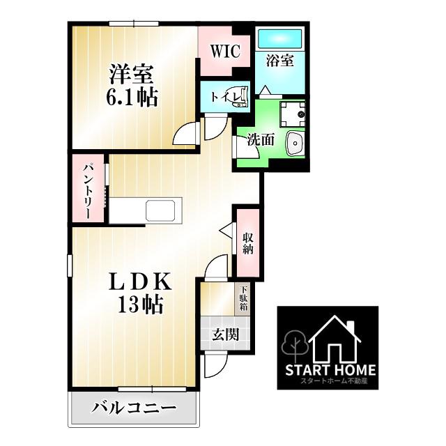 エピナールC(1LDK/1階)の間取り写真