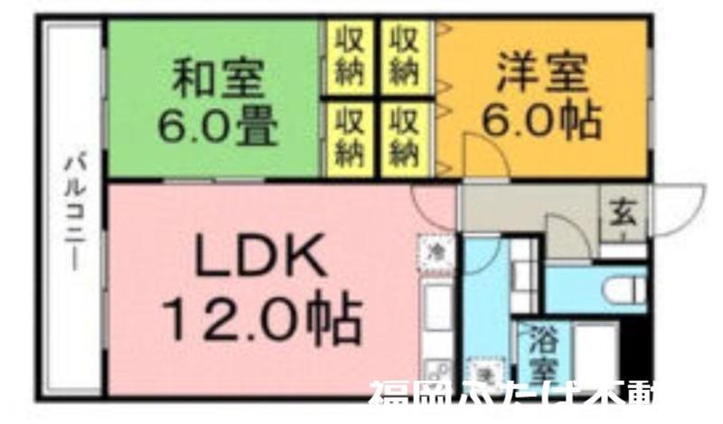 ピエモンテ二日市(2LDK/1階)の間取り写真
