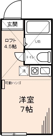東白楽ラ・フロリディータ(ワンルーム/2階)の間取り写真