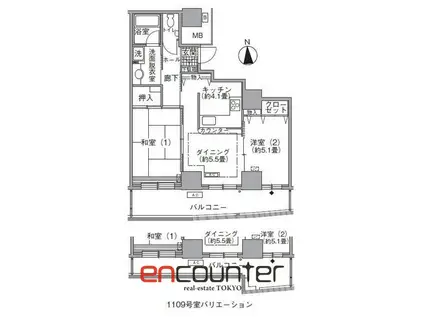 QUALIOR京都東山(1SLDK/2階)の間取り写真