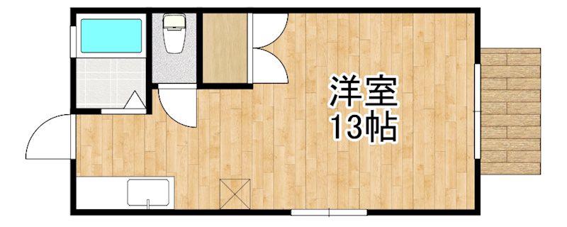 エクセルA棟(ワンルーム/1階)の間取り写真