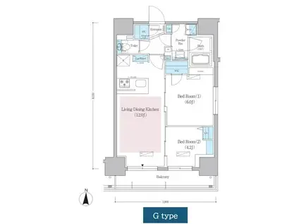 URBANEX KURAMAE RESIDENCE(2LDK/11階)の間取り写真