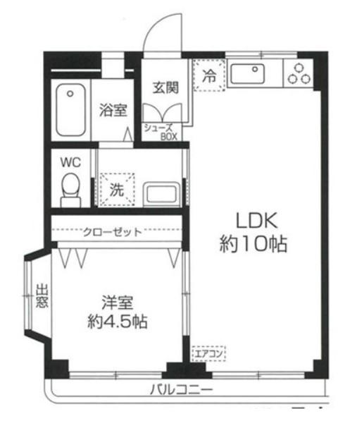 コスモ和光III(1LDK/3階)の間取り写真