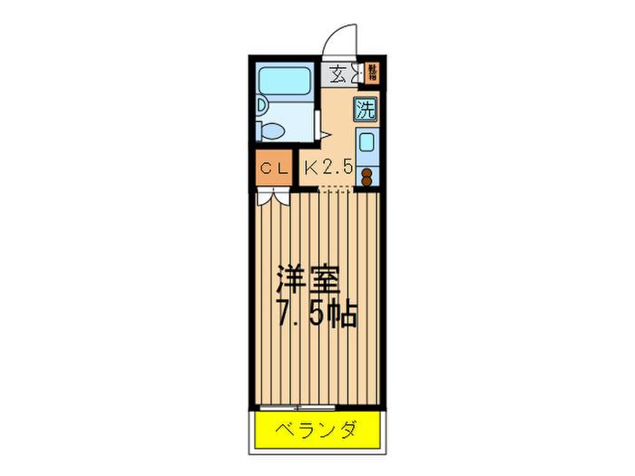 プルミエール(1K/2階)の間取り写真