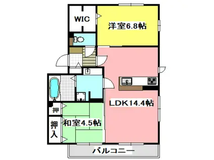 LALUCEYAMATE(2LDK/3階)の間取り写真