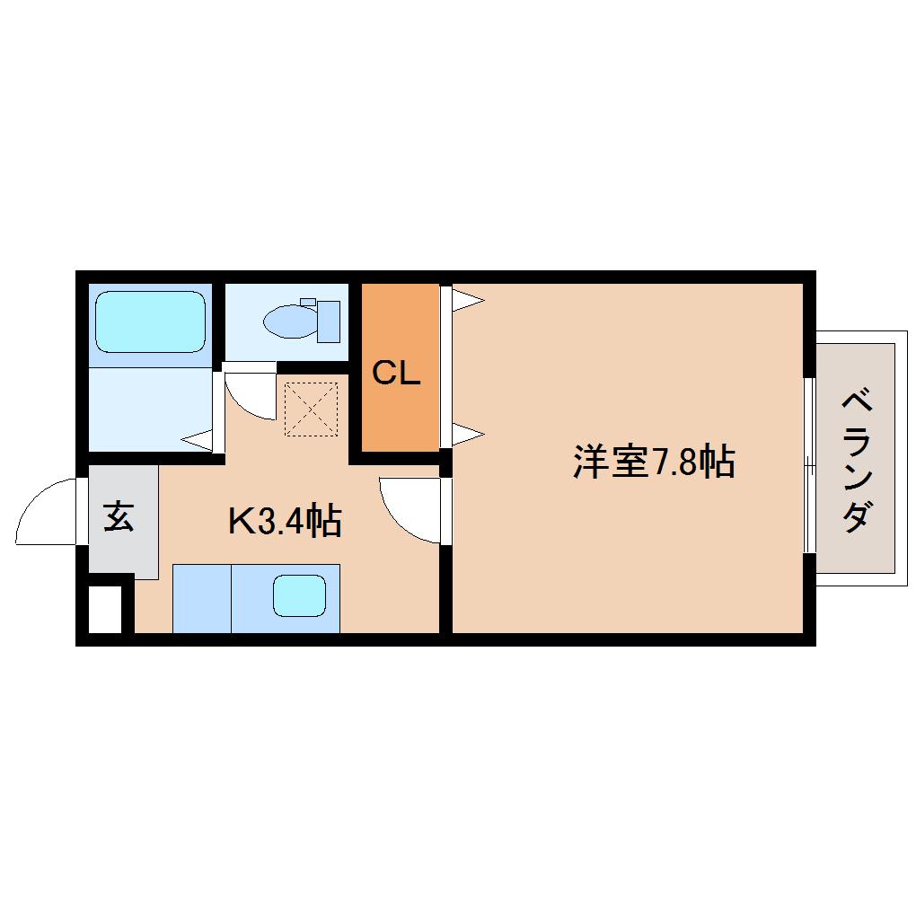 ソフィアM(1K/1階)の間取り写真